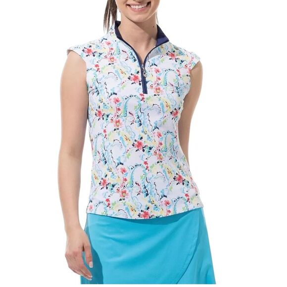 SanSoleil SolTek LUX Chantilly Sleeveless Mock Top Size Medium - Picture 10 of 10